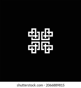 Herz-Monogramm-Logo, mit fett und abstrakten Linien.