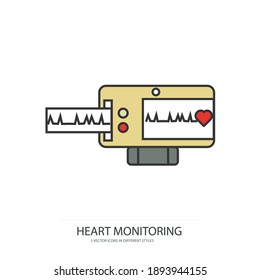 heart moonitoring vector type icon