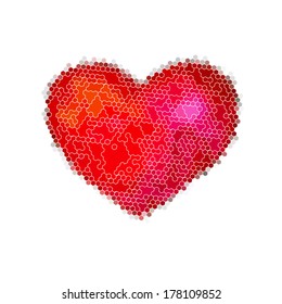 Heart mosaic cell. Vector