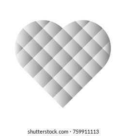 Heart mosaic of square tiles with grey gradients. Love symbol. Vector illustration.