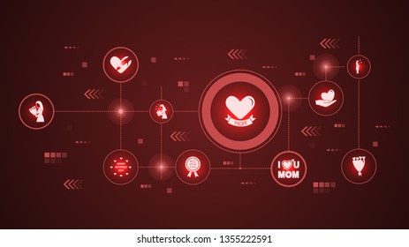 heart for mother's day icon. From Mother's Day set