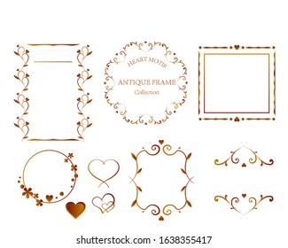 heart motif antique frame set