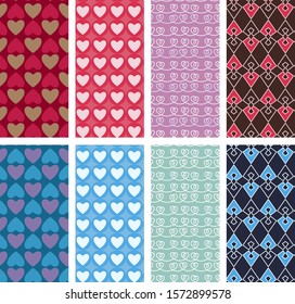 Heart motif pattern set that can be used for Valentine's Day