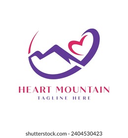 Heart Mountain Logo design Minimal modern concept