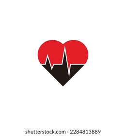 Heart, mountains geometric symbol simple logo vector