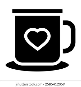 Heart Mug Icon Element For Design