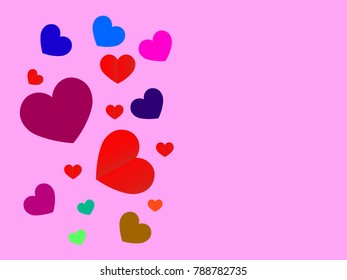 Heart multi color Greeting Card Design ides love Valentine