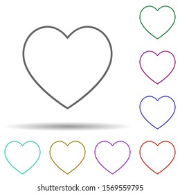 Heart multi color icon. Simple thin line, outline vector of web icons for ui and ux, website or mobile application