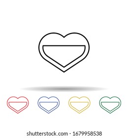 Herz-Mehrfarbensymbol. Einfache dünne Linie, Vektorillustration von Symbolen für Blutspenden für i und ux, Website oder mobile Anwendungen