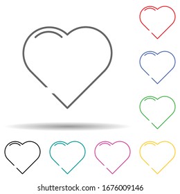 Heart multi color set icon. Simple thin line, outline vector of web icons for ui and ux, website or mobile application