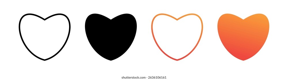 Heart Multi Style Icon Set Vector