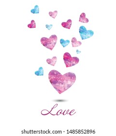 The heart is multicolored. Happy Valentine's Day. Vector illustration