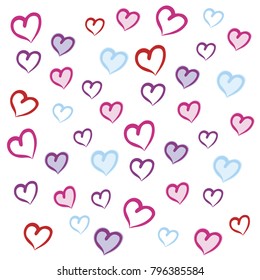 A heart. Multicolored hearts. Vector