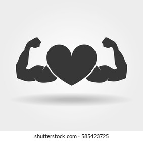 heart with muscles icon