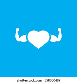heart with muscles icon illustration isolated vector sign symbol