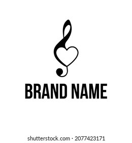 Heart music brand name creative logo template 