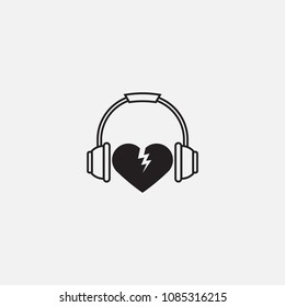 heart music icon template design