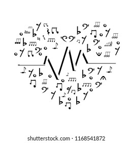 heart music note design