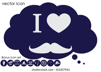 Heart and mustache vector illustration eps10.