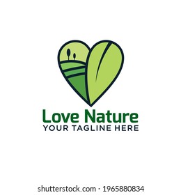 Plantilla de diseño de logotipo creativo de naturaleza cardíaca. Diseño de logotipo de naturaleza simple.