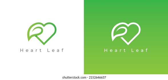 Heart Nature Logo Concept Sign Icon Symbol Design. Vector Illustration Logo Template