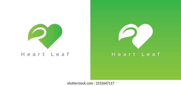 Heart Nature Logo Sign Icon Symbol Design. Vector Illustration Logo Template