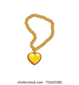 heart necklace icon isolated in white background