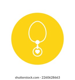 Heart necklace Vector Icon easily modified

