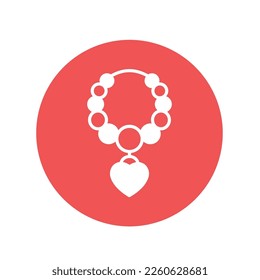 Icono del vector del collar del corazón fácilmente modificado

