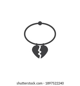 Heart necklace vector icon. filled flat sign for mobile concept and web design. Pendant hearts glyph icon. Symbol, logo illustration. Vector graphics