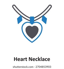 Heart necklace Vector Icon which can easily modify or edit

