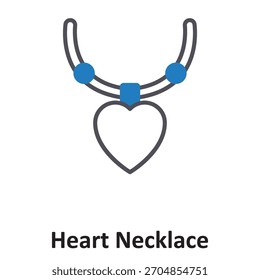 Heart necklace Vector Icon which can easily modify or edit

