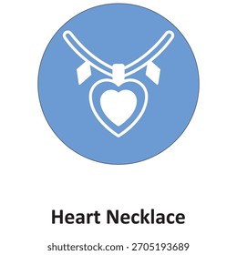 Heart necklace Vector Icon which can easily modify or edit

