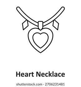 Heart necklace Vector Icon which can easily modify or edit

