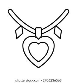 Heart necklace Vector Icon which can easily modify or edit

