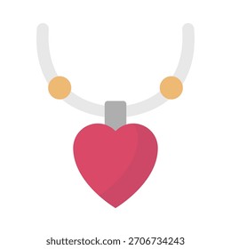 Heart necklace Vector Icon which can easily modify or edit