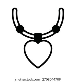 Heart necklace Vector Icon which can easily modify or edit

