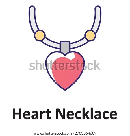 Heart necklace Vector Icon which can easily modify or edit
