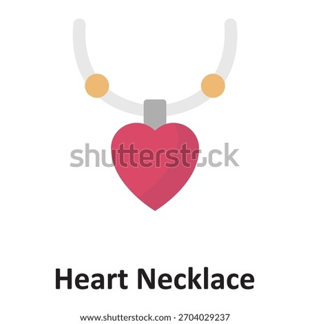 Heart necklace Vector Icon which can easily modify or edit