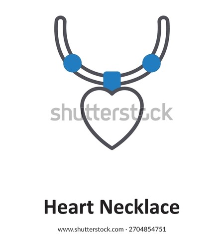 Heart necklace Vector Icon which can easily modify or edit

