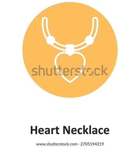 Heart necklace Vector Icon which can easily modify or edit