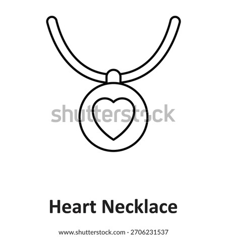 Heart necklace Vector Icon which can easily modify or edit