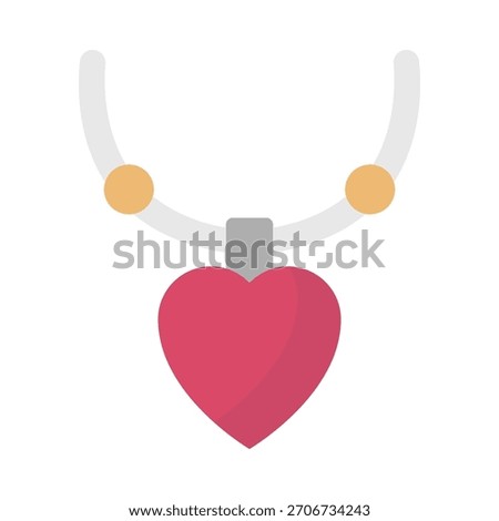 Heart necklace Vector Icon which can easily modify or edit