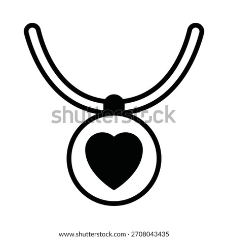 Heart necklace Vector Icon which can easily modify or edit

