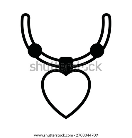 Heart necklace Vector Icon which can easily modify or edit

