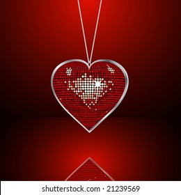 heart necklace vector illustration