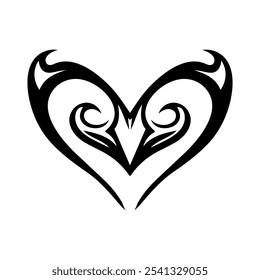 Heart neo tribal y2k gothic style tattoo. Cyber sigilism heart design
