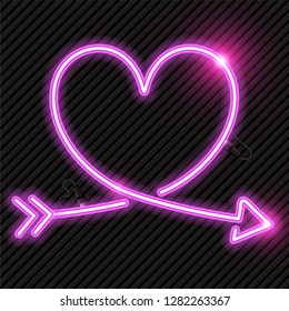 Heart neon banner