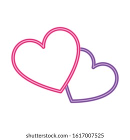 heart in neon light on white background vector illustration design