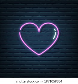 Heart Neon Sign Vector Elements